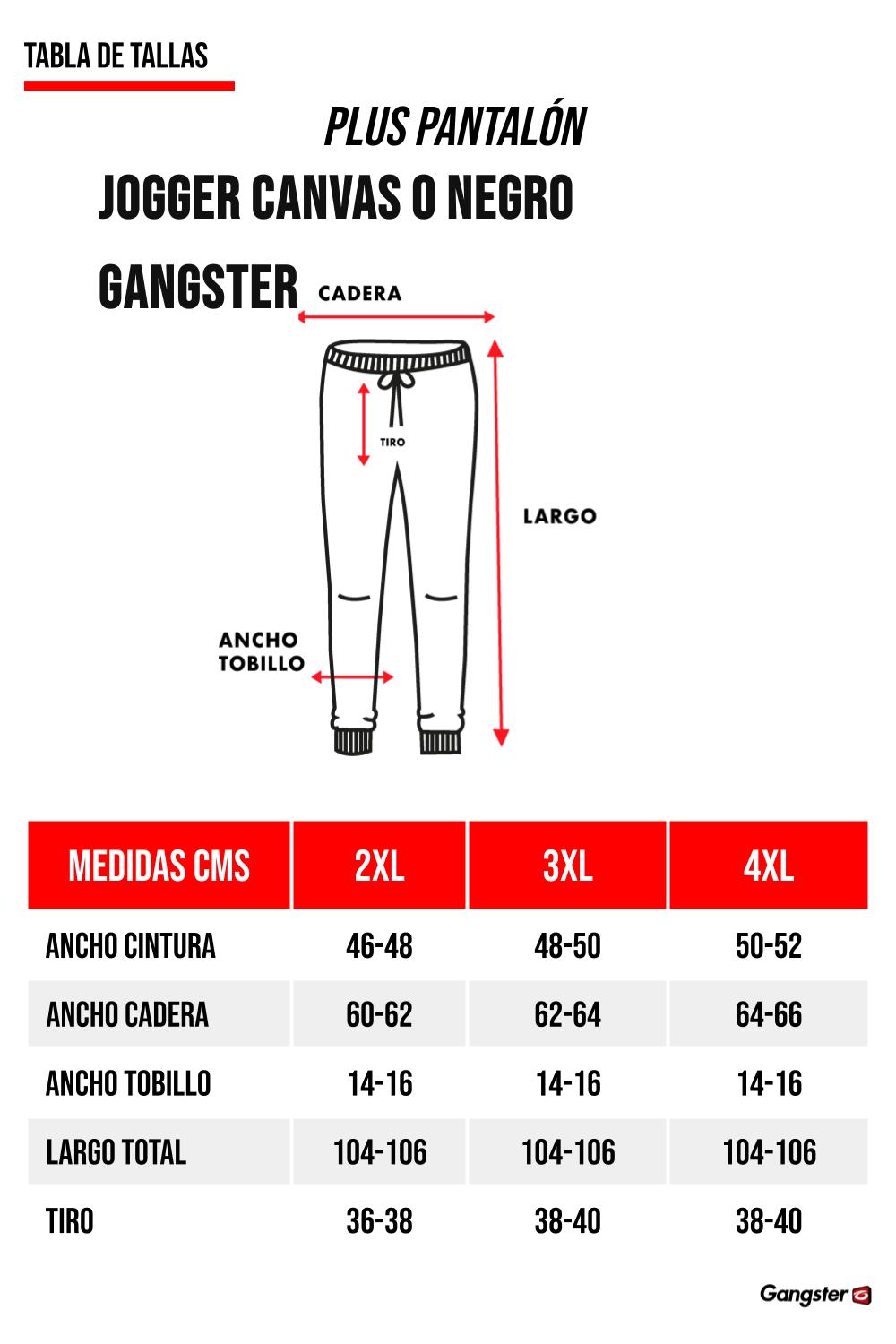 Plus Pantalon Jogger Canvas 0 Negro Gangster