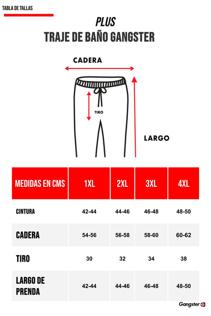 Plus Traje Baño Solid Naranjo Gangster
