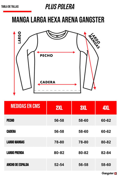 Plus Polera Manga Larga Fore Arena Gangster