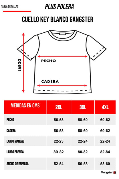 Plus Polera Cuello Key Blanco Gangster