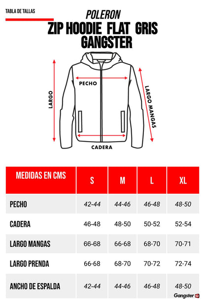 Poleron Full Zipper Cozy Gris Gangster