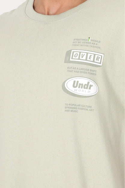 Polera Mc Básica Loose Fit  Verde Gangster