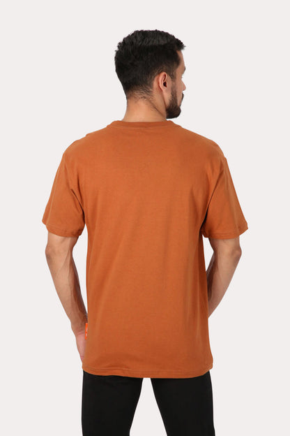 Polera Mc Básica Relaxed Fit  Café Overcore