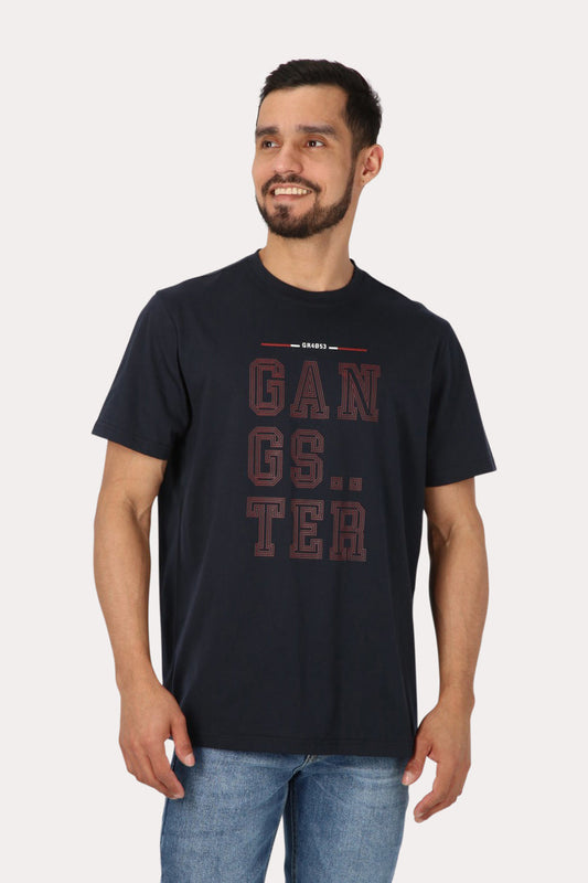 Polera Mc Básica  Mundau Azul Gangster