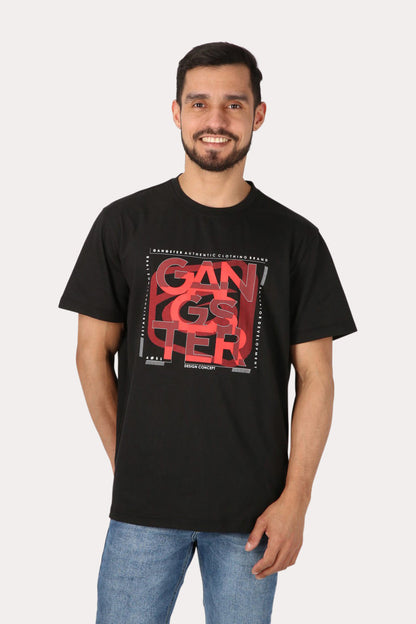 Polera Mc Básica  Forte Negro Gangster