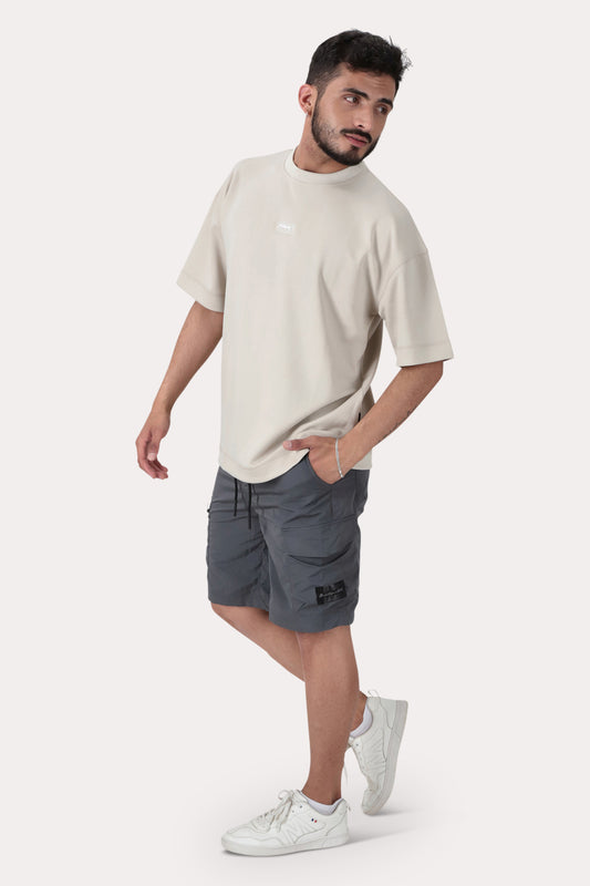 Polera Manga Kul Corta  Gris Overcore