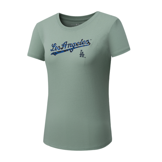 Polera Mc MLB Dodgers Front Animal Print Loose Fit Verde