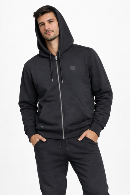 Poleron Fullzipper Loop Negro