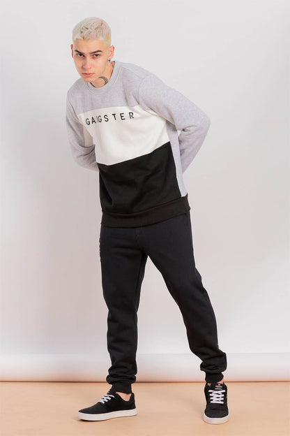 Polerón Crew Fleece Fundamental Gris Gangster