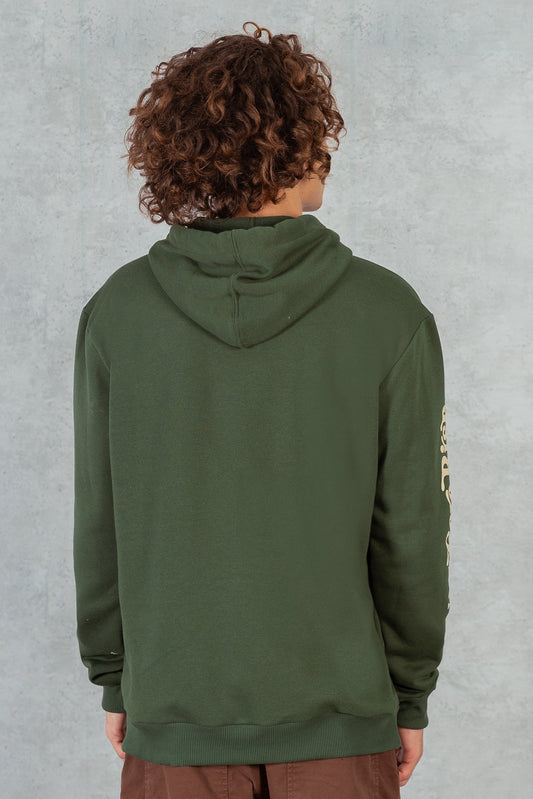 Poleron Hoodie Fleece CoreX  Verde Overcore