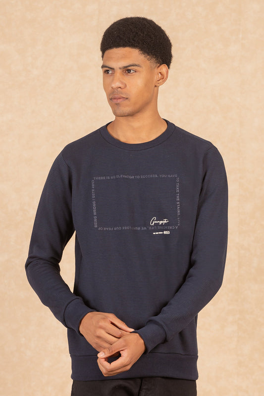 Poleron Crew Fleece Sqrs Negro Gangster
