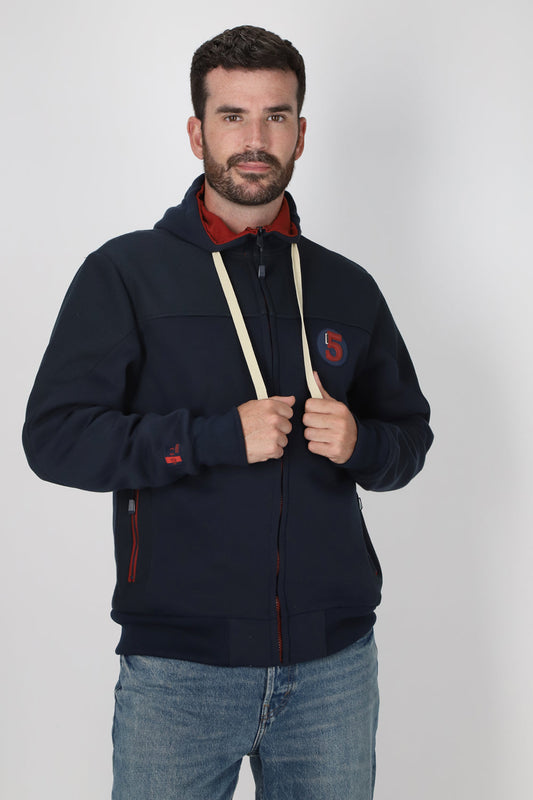 Poleron Full Zipper Temper Azul  Gangster