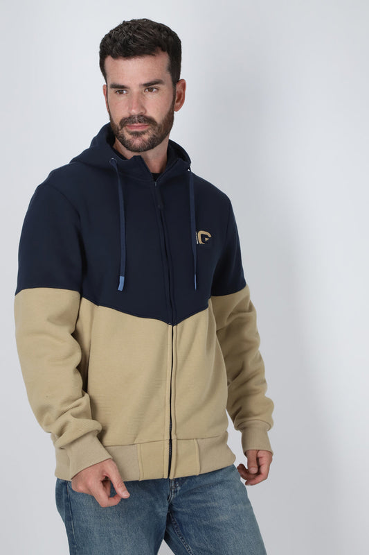 Poleron Full Zipper Clever Azul Gangster