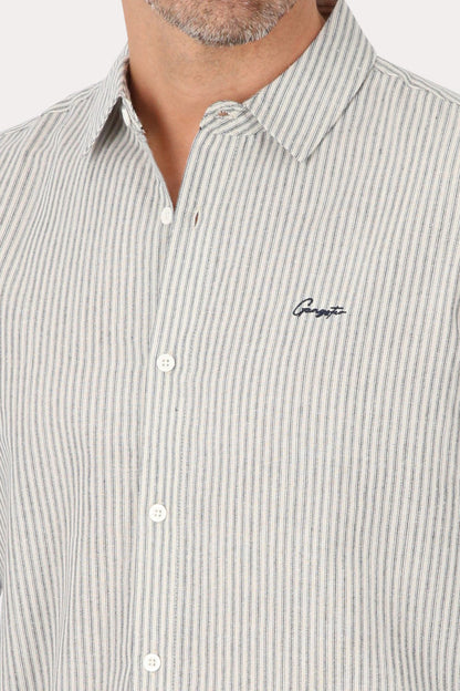 Camisa ML Fake Linho Araru Blanco Gangster