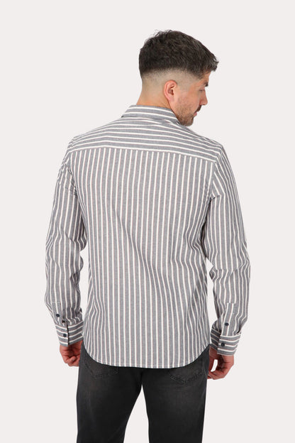 Camisa ML Fake Linho Buriti Azul Gangster