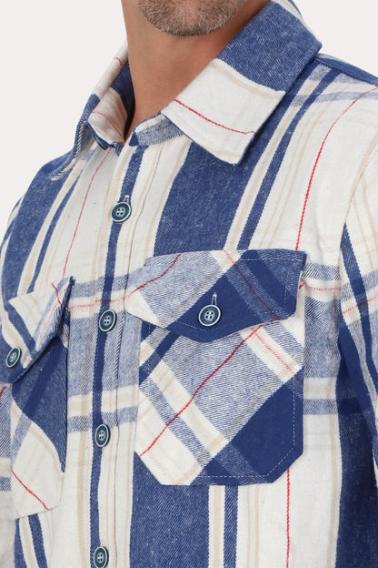 Chaqueta Overshirt Franela Timberford Azul Gangster
