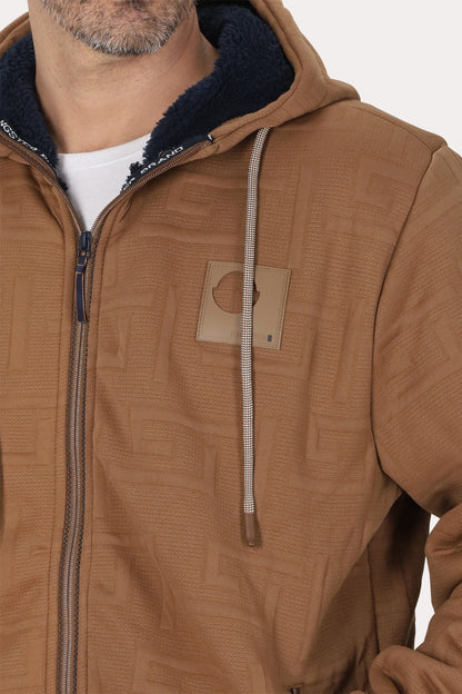 Poleron Full Zipper Jacquard Sherpa Astro Cafe Gangster