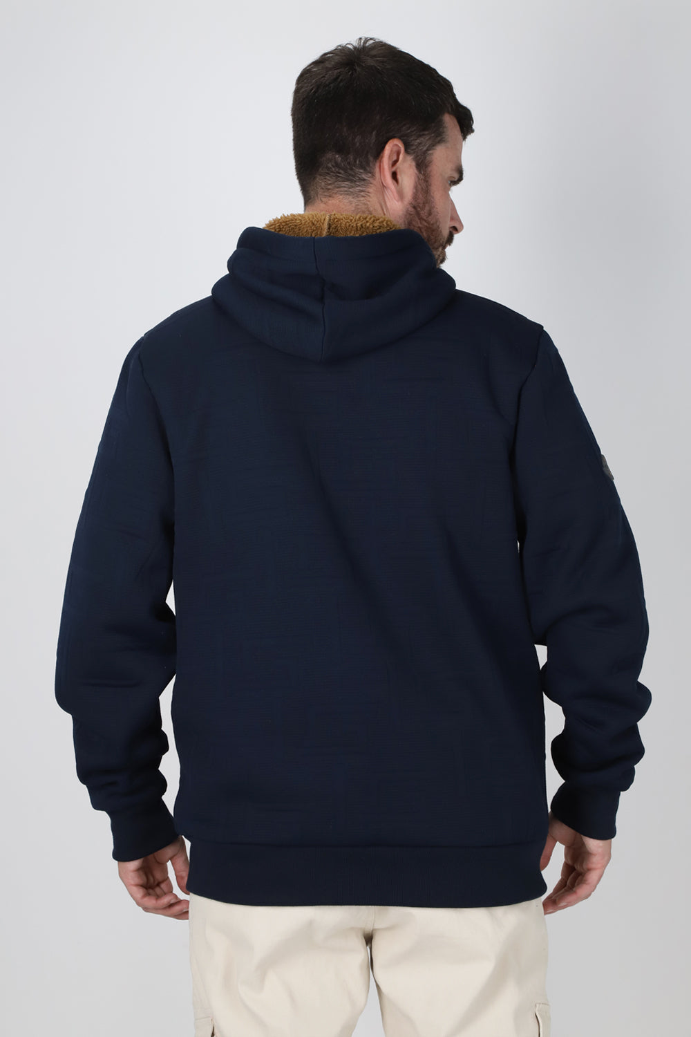 Poleron Full Zipper Jacquard Sherpa Astro Azul Gangster