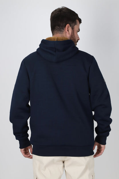 Poleron Full Zipper Jacquard Sherpa Astro Azul Gangster