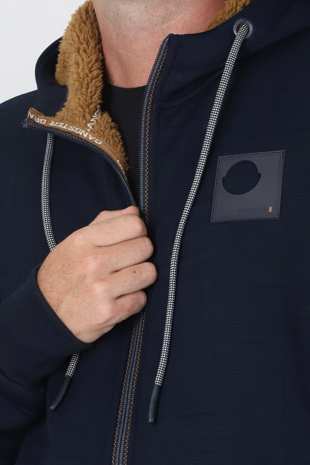 Poleron Full Zipper Jacquard Sherpa Astro Azul Gangster