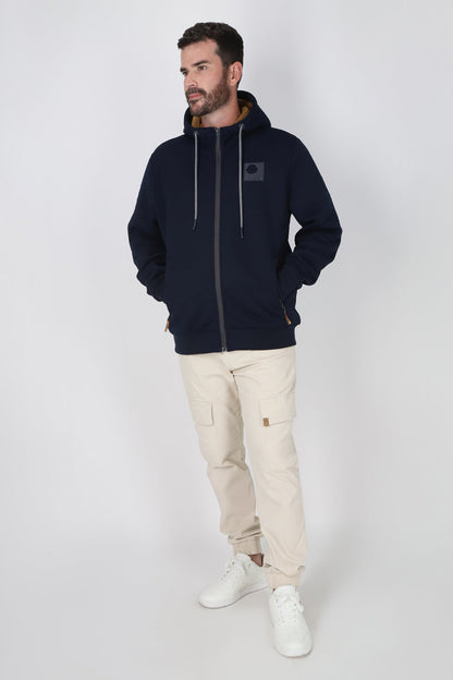 Poleron Full Zipper Jacquard Sherpa Astro Azul Gangster