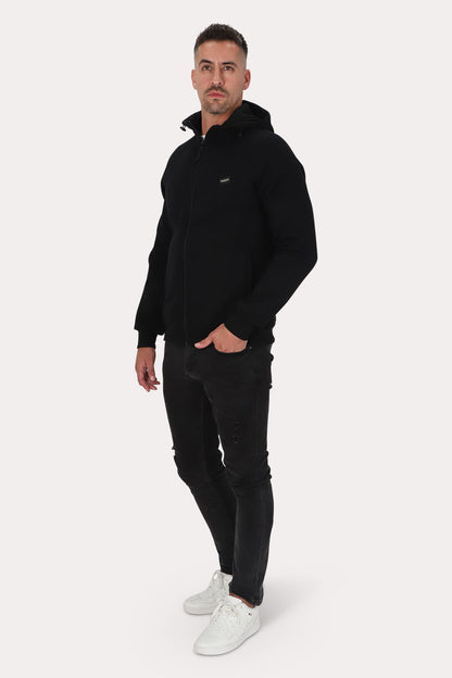 Poleron Full Zipper Fleece Route Negro Gangster