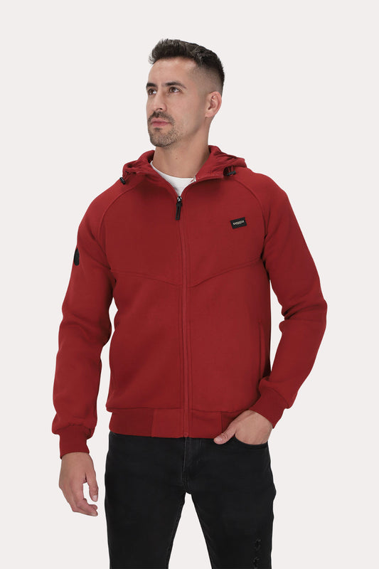 Poleron Full Zipper Fleece Route Rojo Gangster