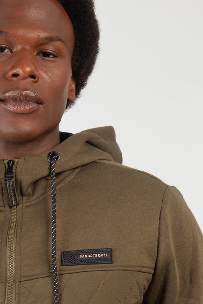 Chaqueta Hibridas Patchwork Verde Oliva Oscuro Gangster