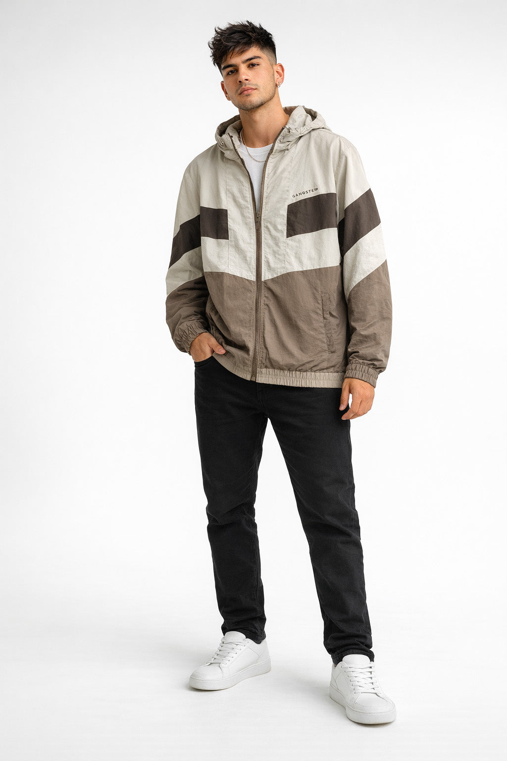 Cortaviento Deportivo Label Beige