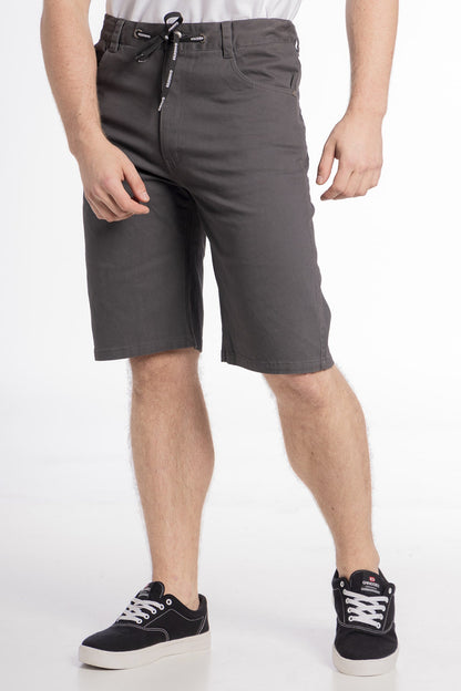 Short Canvas Bermudas Knee Gris Gangster