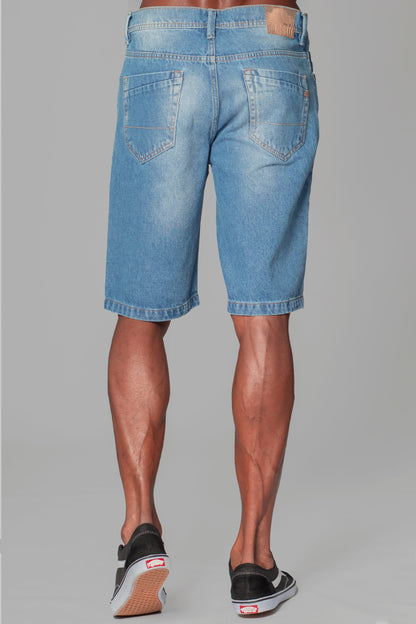 Short Bermuda Denim Liso Luxu Azul Gangster