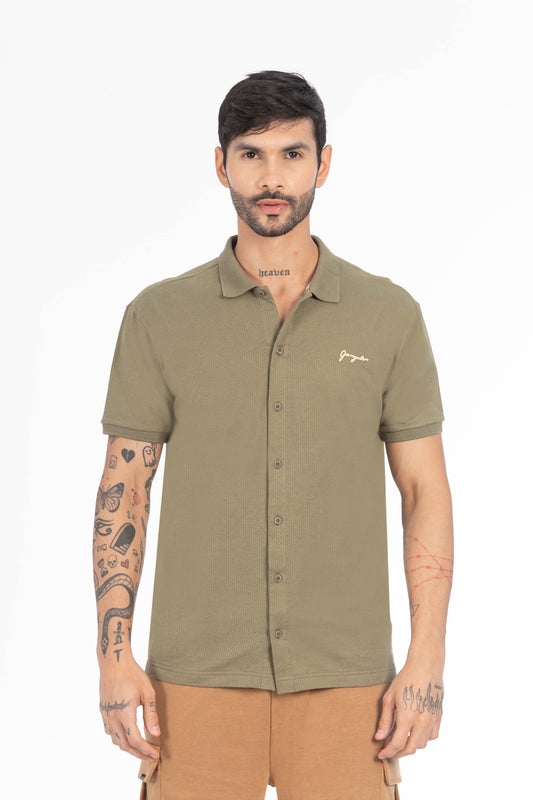Camisa Camisa Textura California Verde