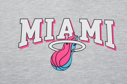 Poleron Hoddie NBA Miami Heat Team Print Gris