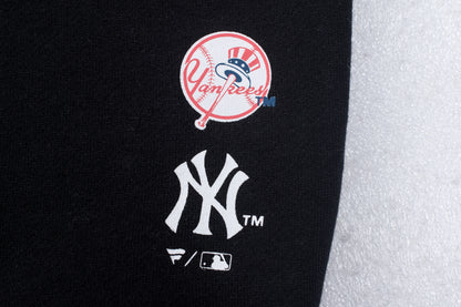 Poleron Crew MLB Yankees Front Wordmark Print Loose Fit Negro