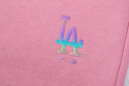 Pantalon MLB Dodgers Front Holographic Logo Print Regular Fit Jogger Rosa