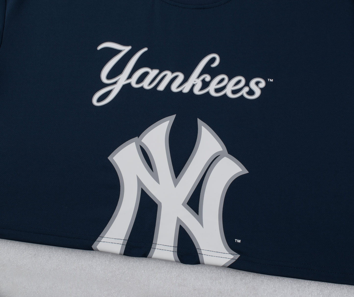 Polera Mc MLB Yankees Costo Boxy Crop Top Mesh Azul