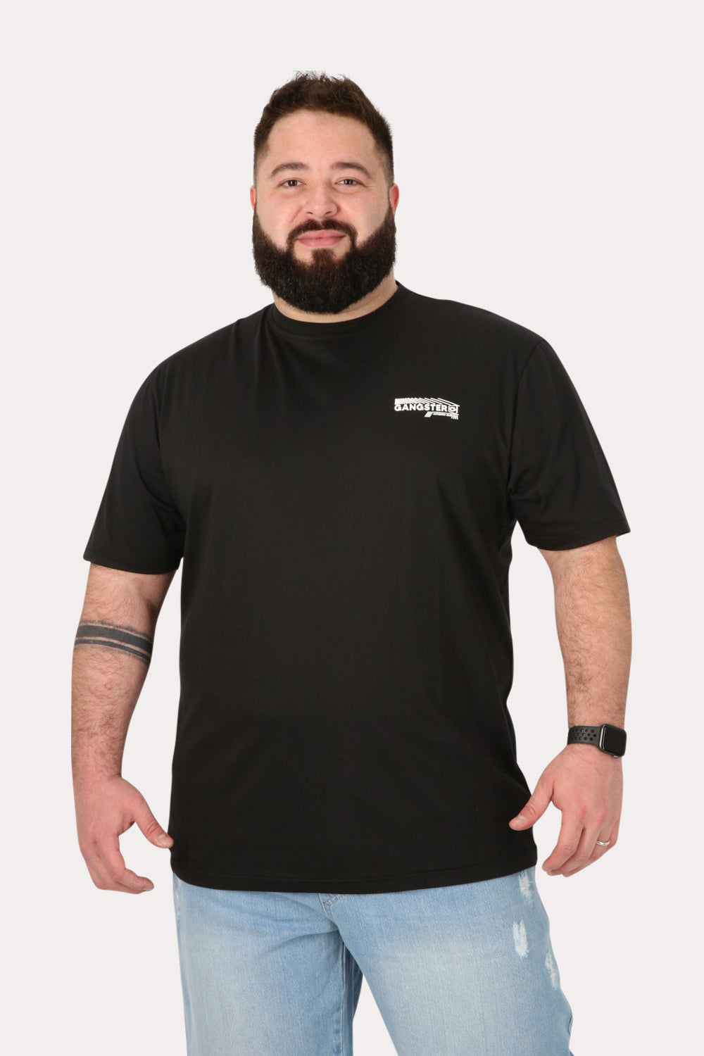 Polera Mc Básica  Zamba Negro  Gangster