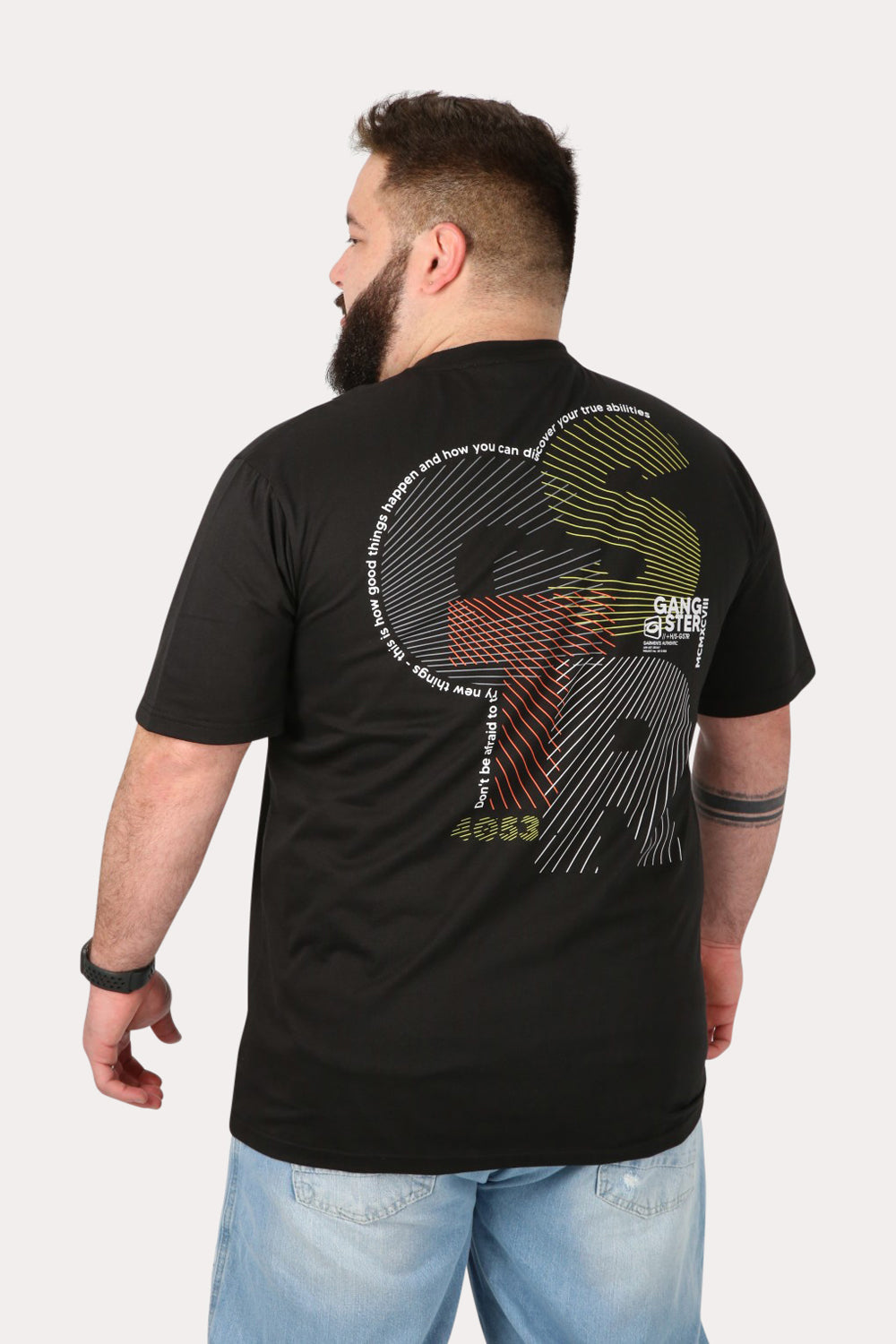 Polera Mc Básica  Zamba Negro  Gangster