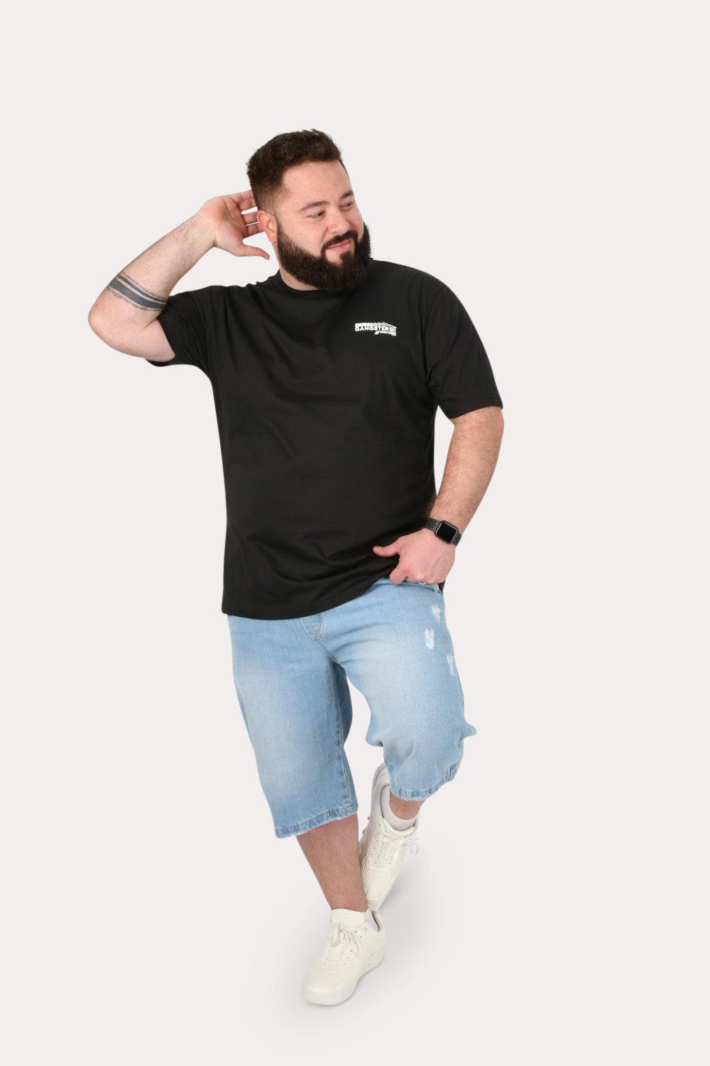 Polera Mc Básica  Zamba Negro  Gangster