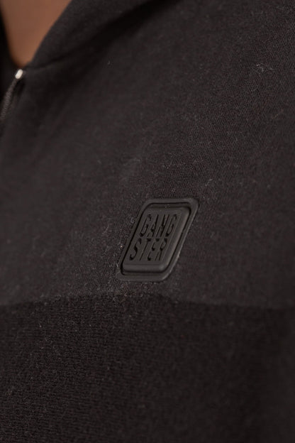 Plus Poleron Full Zipper Fleece Grain Negro Gangster