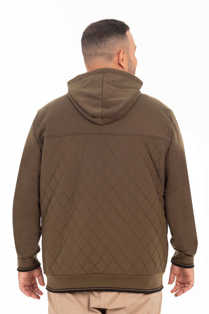 Plus Poleron Hibridas Patchwork Verde Oliva Oscuro Gangster