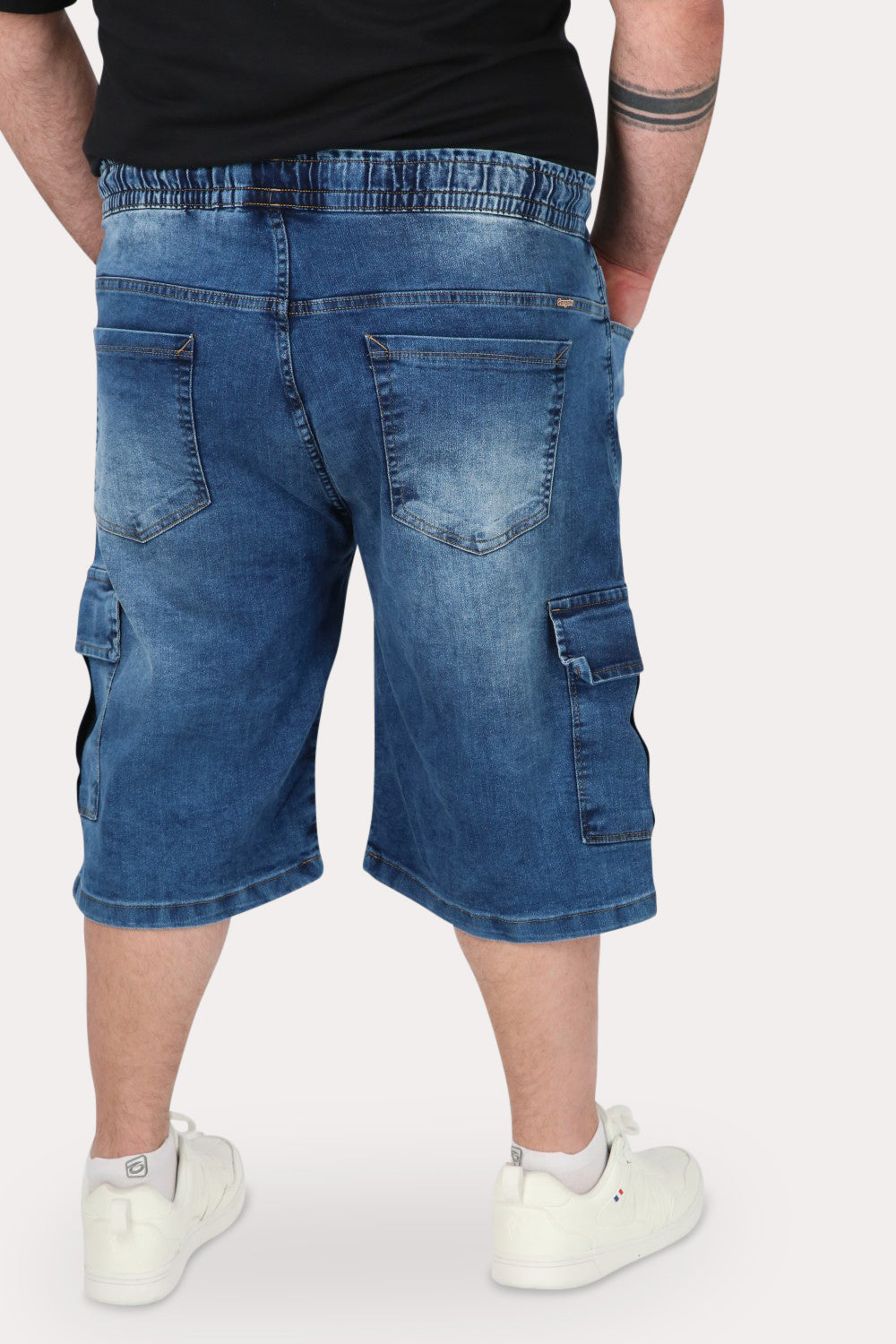 Plus Short Bermuda Denin Cargo Raw Azul   Gangster