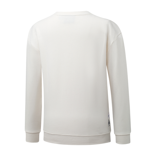 Poleron Crew MLB Dodgers Front Wordmark Print Loose Fit Beige