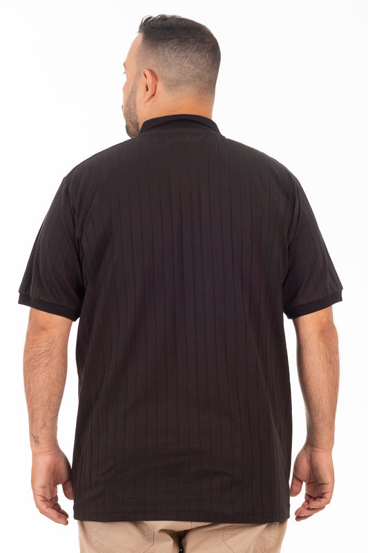 Plus Polera Cuello Textura Brixton Negro