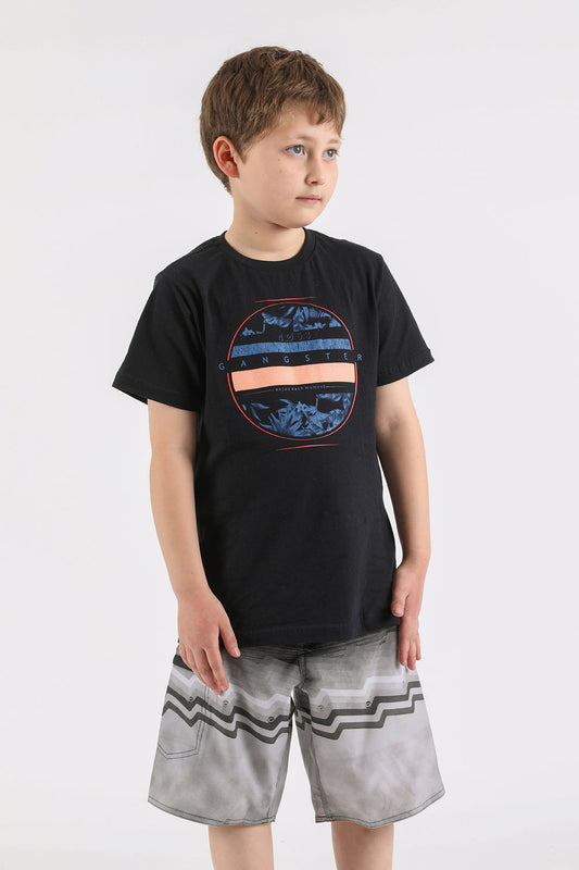 Teen Polera Mc Básica Iron Negro Gangster