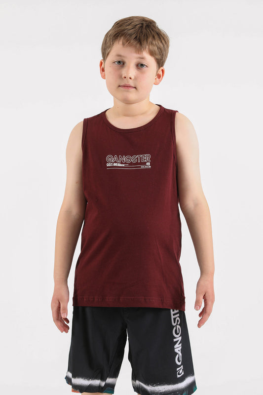 Teen Polera Sm Camo Burdeo Gangster