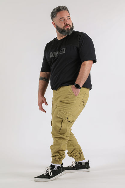 Plus Pantalon Jogger Canvas Parachute Kaki Gangster