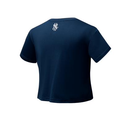 Polera Mc MLB Yankees Costo Boxy Crop Top Mesh Azul