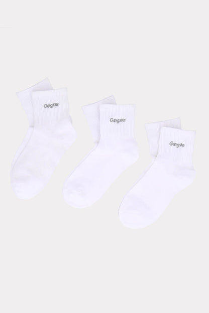 Pack 3 Calcetines Everyday Largos Blanco Gangster