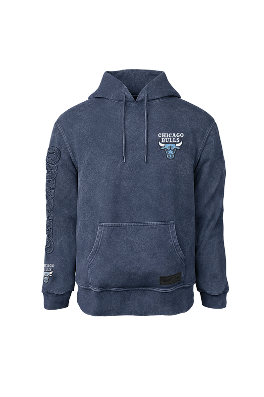 Poleron NBA Chicago Bulls Acid Wash  Azul